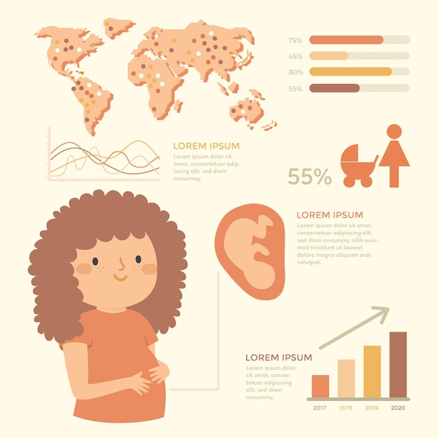 Free vector birth rate infographic statistics