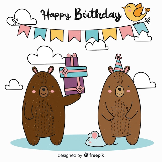 Free vector birthday animals