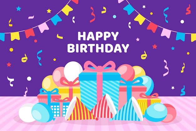 Free vector birthday background concept