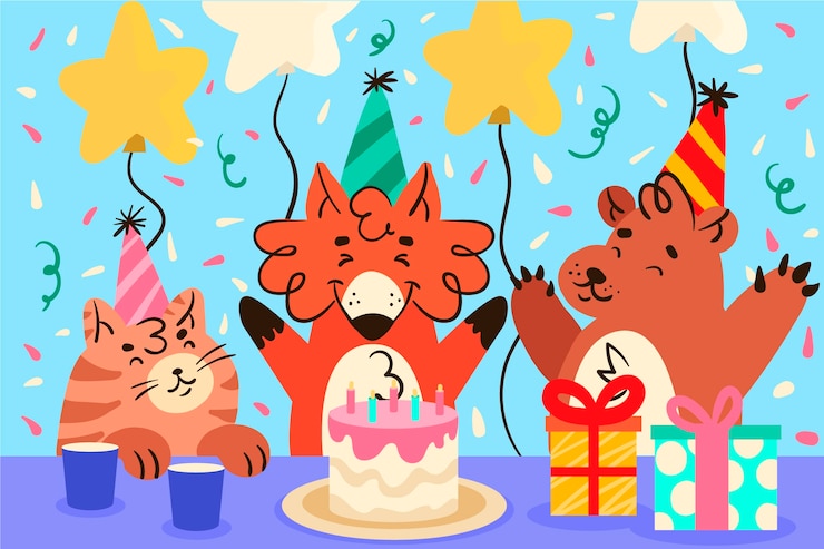 무료 Vector 선물 생일 배경 디자인