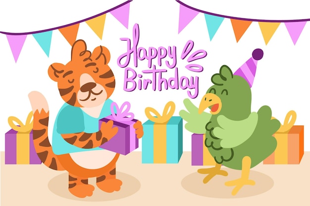 Free Vector birthday background draw