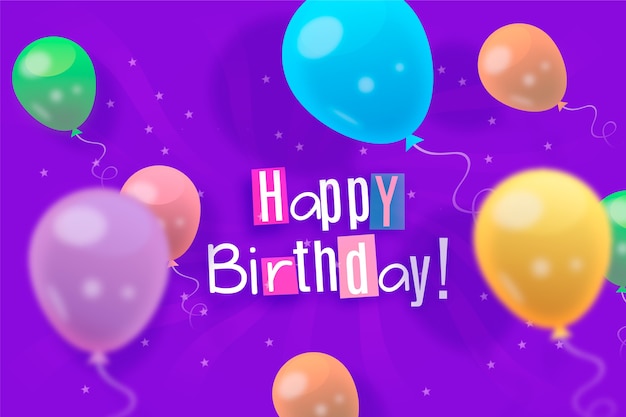 Birthday background in flat design