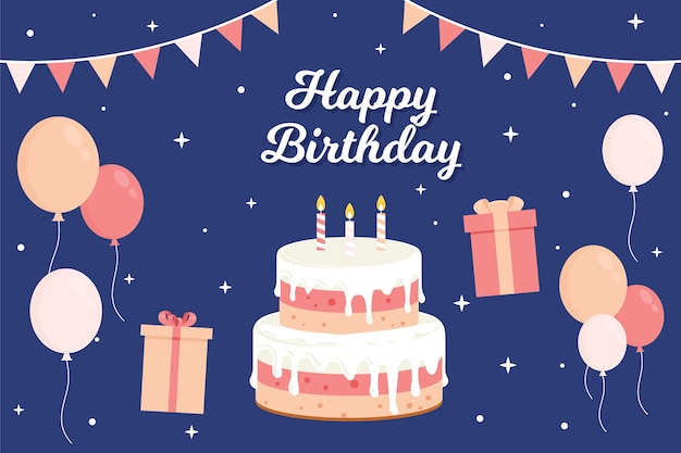 Free vector birthday background in flat design