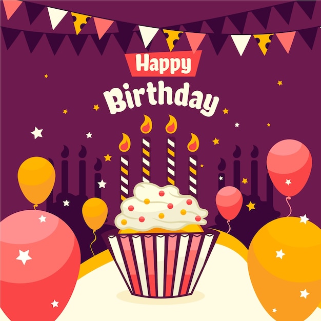 Free Vector | Birthday background flat style