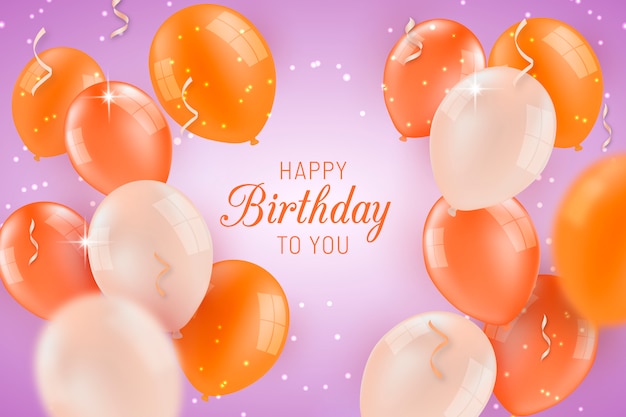 Free vector birthday background with balloons