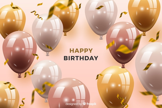 Free vector birthday background with balloons