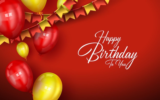 Бесплатное векторное изображение День рождения фон с разноцветными воздушными шарами
