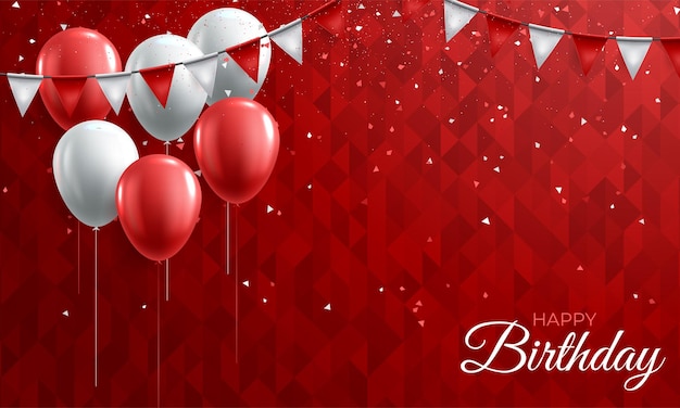Birthday background with colorful balloons