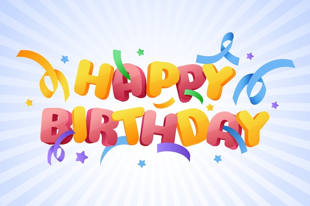 Free vector birthday background with confetti