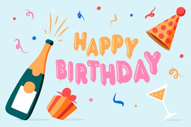 Free vector birthday background with decorations