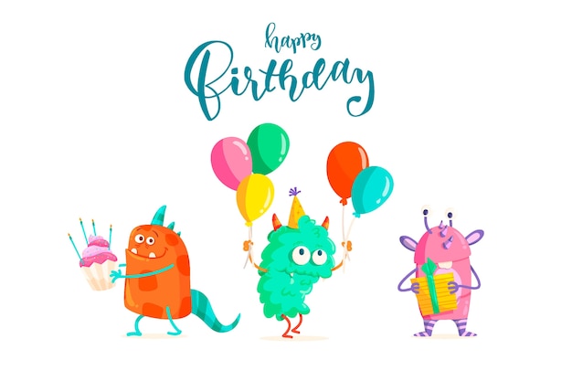 Birthday background with lettering