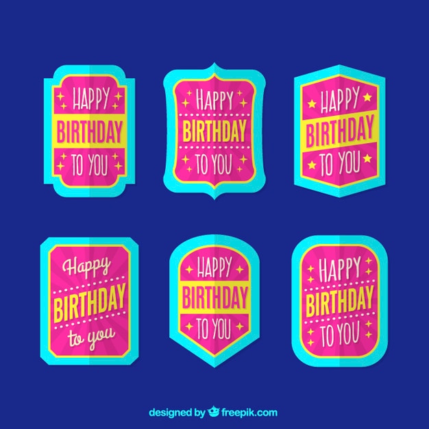 Free vector birthday badge set