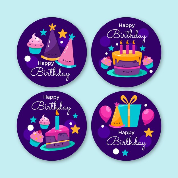 Birthday badges template design