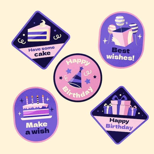 Design del modello di badge di compleanno