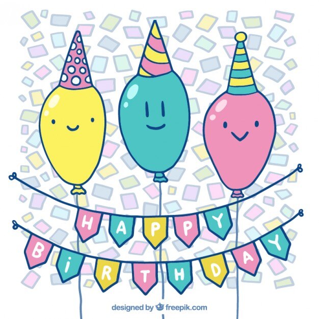 無料Vector 誕生日バルーン背景