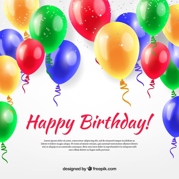 Бесплатное векторное изображение День рождения шары фон