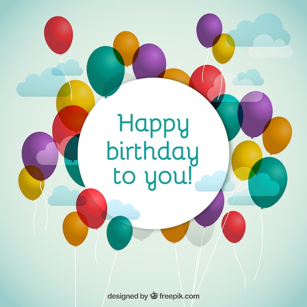 Free vector birthday balloons with happy birthday greeting