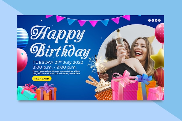 Free vector birthday banner template