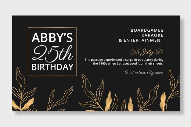 Birthday  banner template