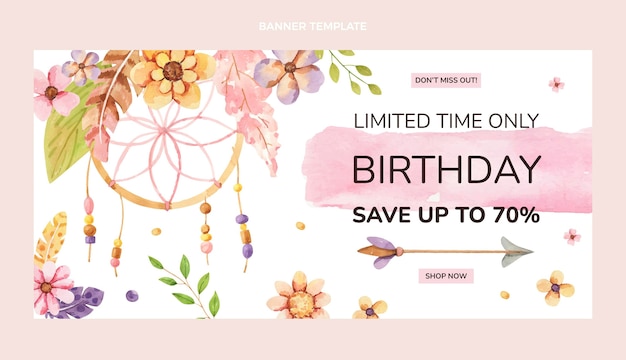 Birthday banner with discount