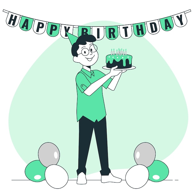 Free vector birthday boy illustration concept