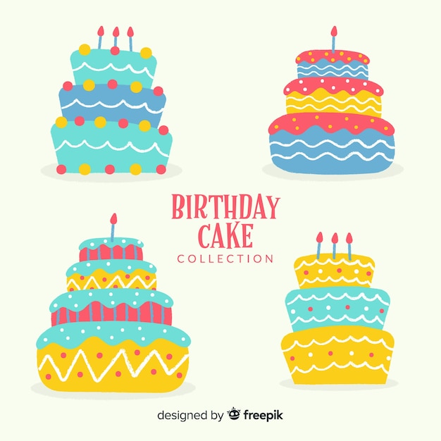 Free vector birthday cake collection