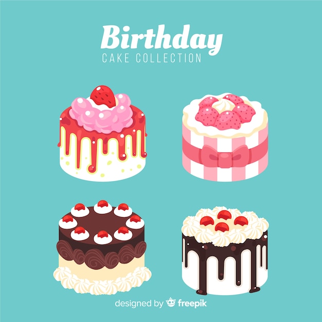 Free vector birthday cake collection