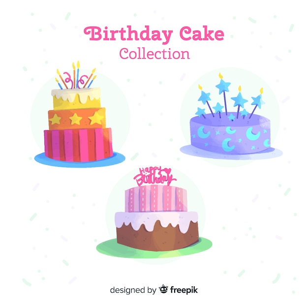 Free vector birthday cake collection