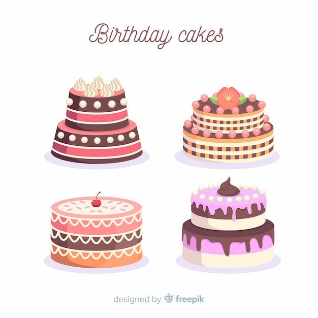 Free vector birthday cake collection