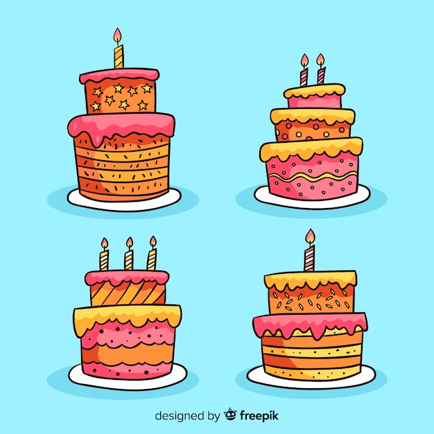 Free vector birthday cake collection