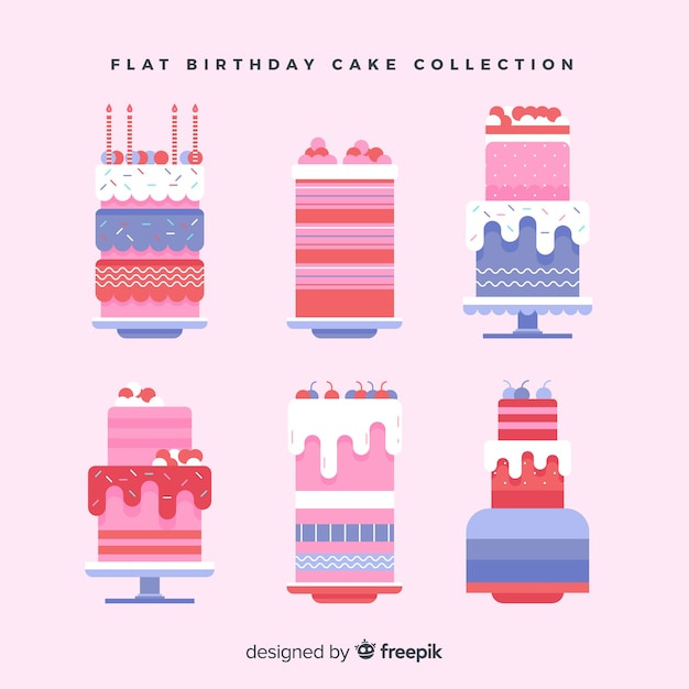 Free vector birthday cake collection