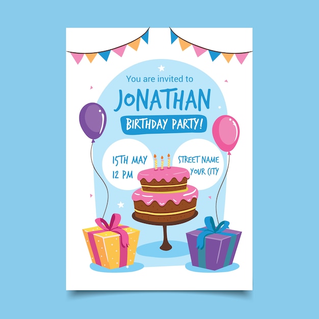 Birthday card for childrens template design