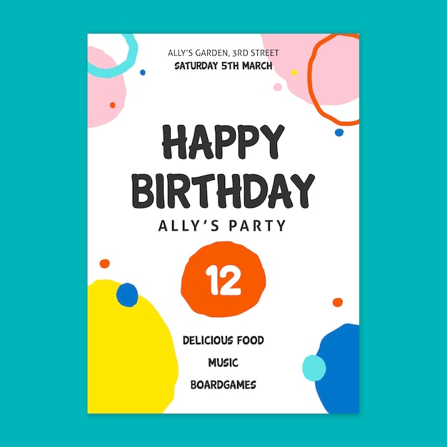 Free vector birthday card concept