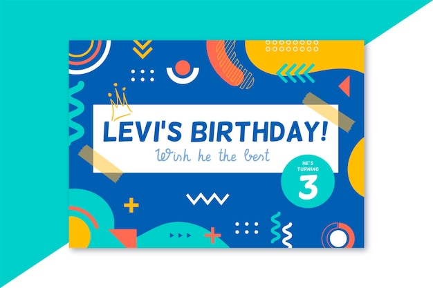 Birthday Card invitation template