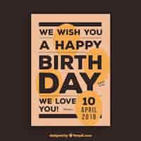 Free vector birthday card in vintage style