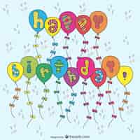 Free vector birthday card with balloons