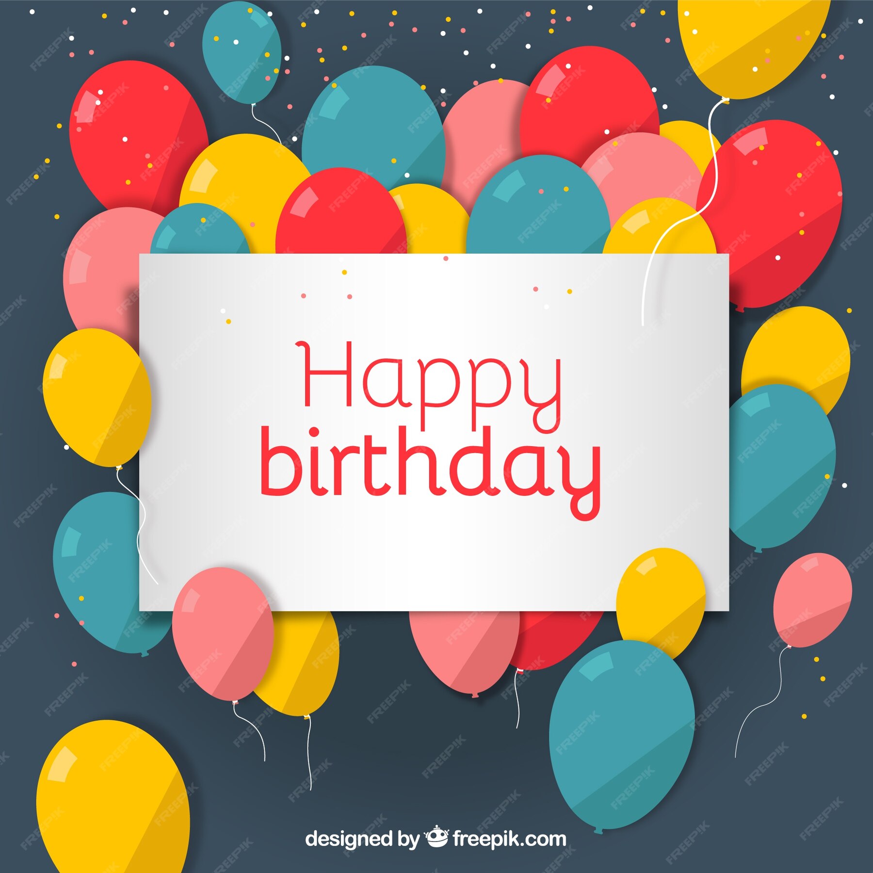 Free Vector | Birthday card with balloons