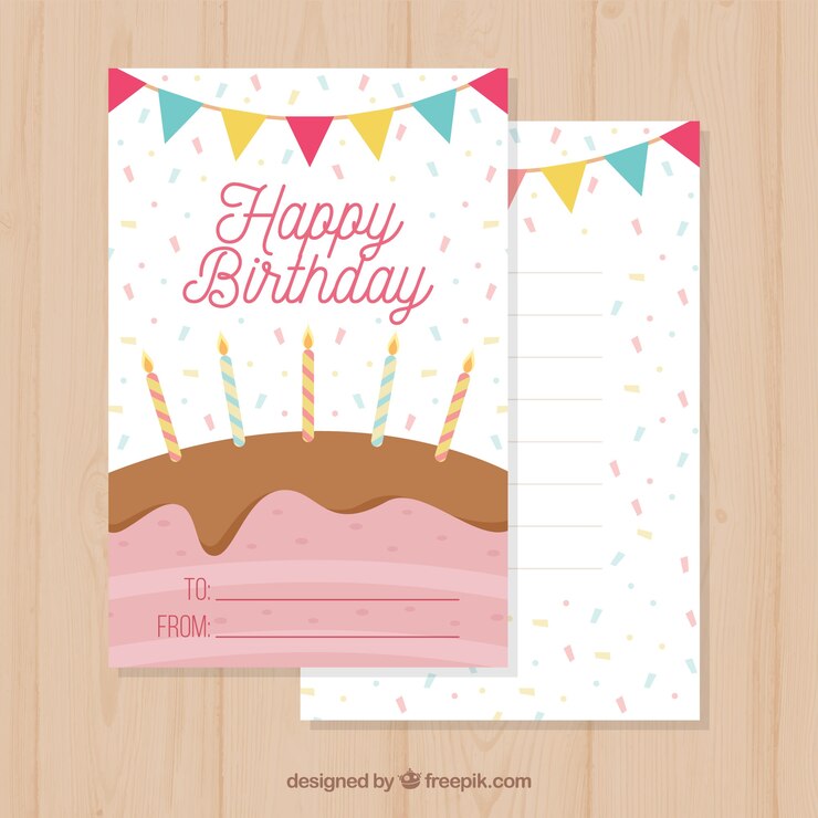 무료 Vector 케이크와 초 생일 카드