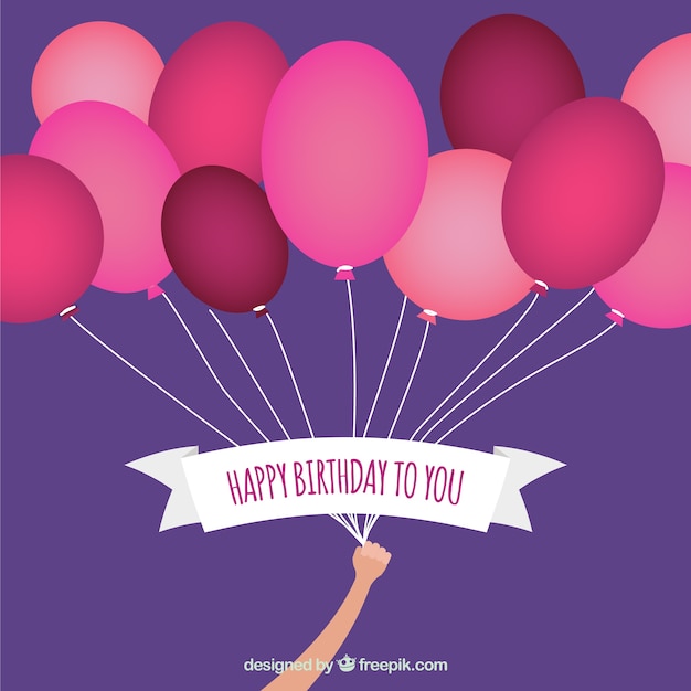 Free vector birthday card with red balloons