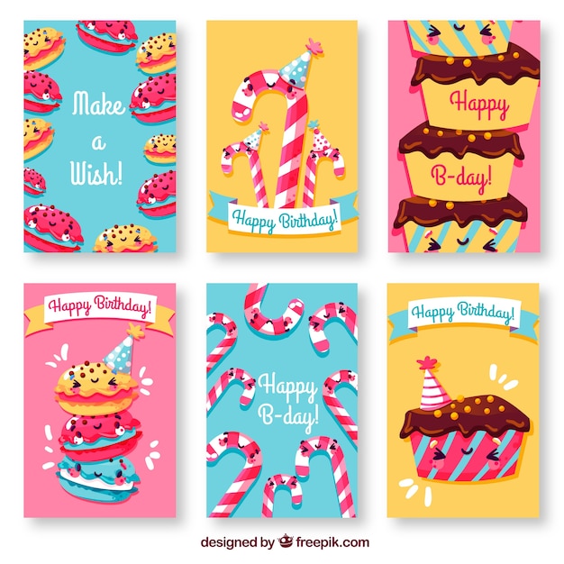 Birthday cards with cakes