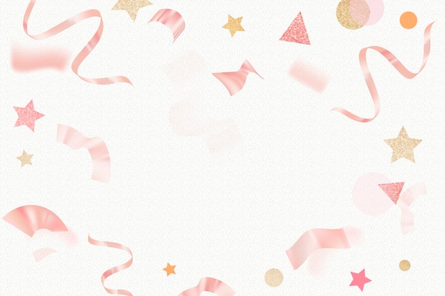 생일 축 하 배경, 핑크 반짝이 리본 프레임 디자인 벡터