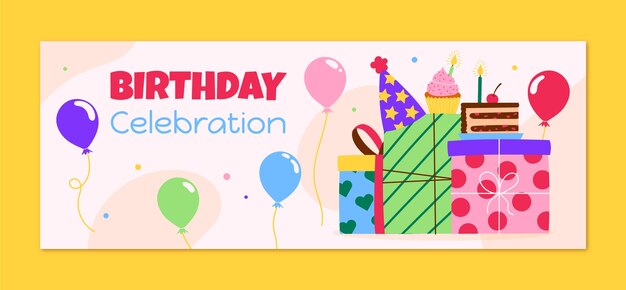 Birthday  celebration facebook cover template