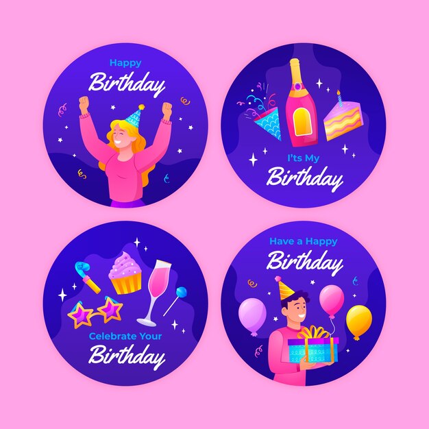 생일 축하 라벨 템플릿