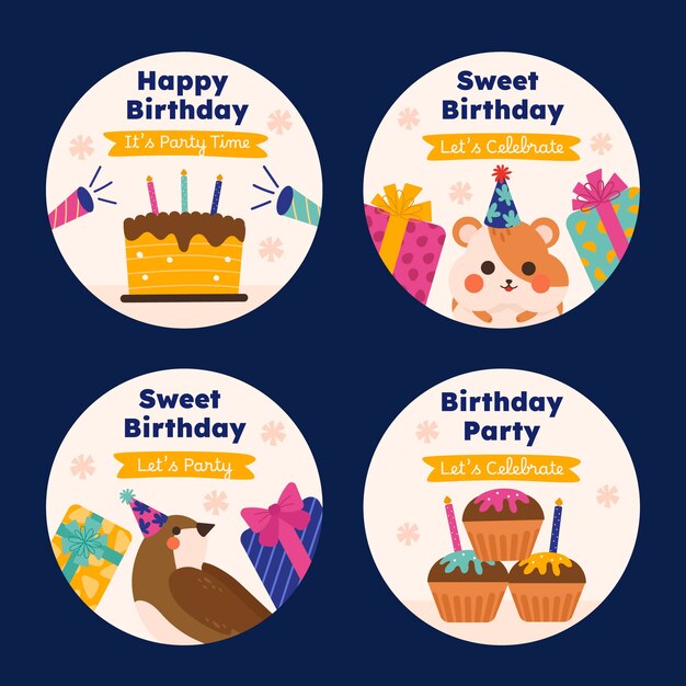 Birthday celebration labels  template