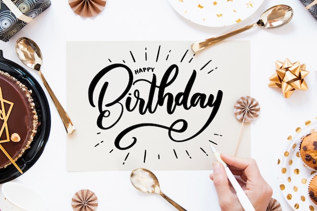 Free vector birthday celebration theme for lettering