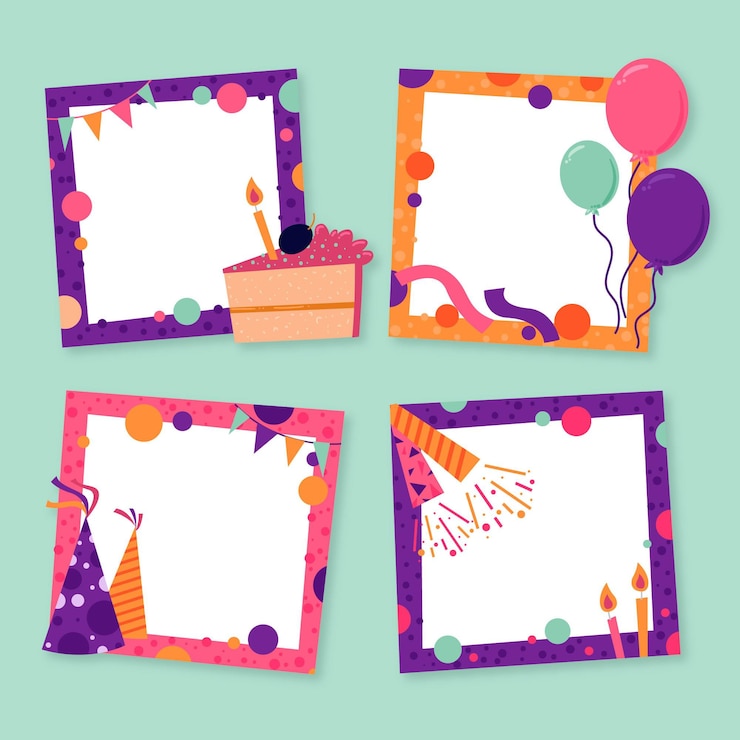 Free Vector birthday collage frames collection