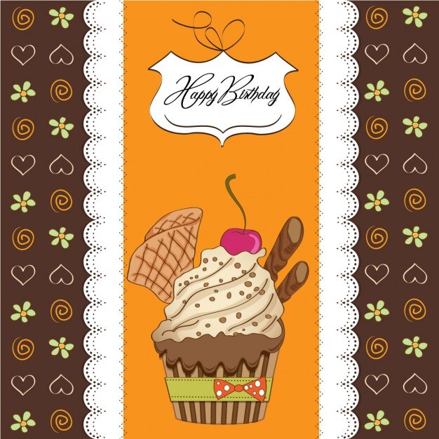 मुफ़्त वेक्टर birthday cupcake