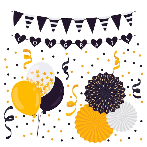 Free vector birthday decoration concept