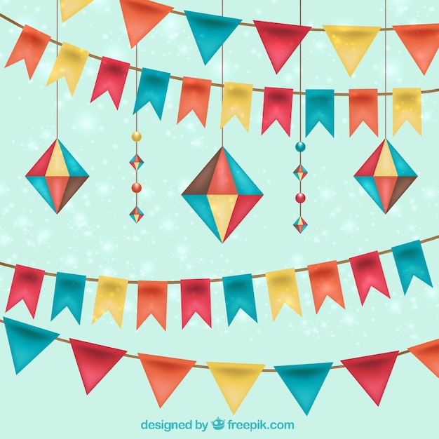 Free vector birthday decoration in realistic style