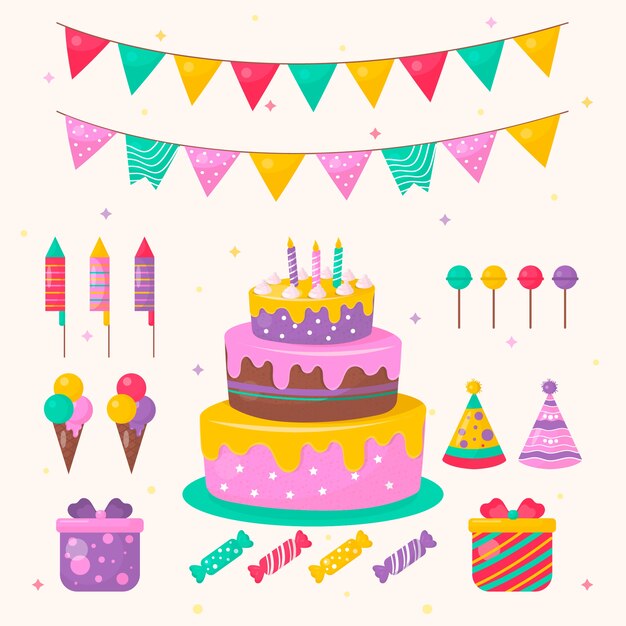 birthday decoration with cake and sweets